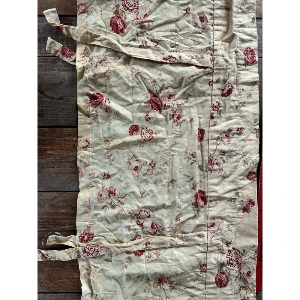 Vintage Waverly Curtains Rose Cottage Antique Cute Tie Up Set Of 3 Valances